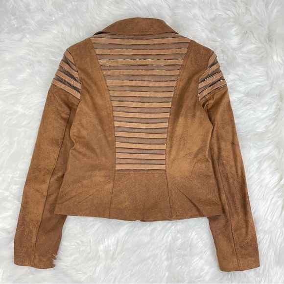 FRANK Lyman Faux Leather Moto Jacket Size Small - Picture 2 of 10